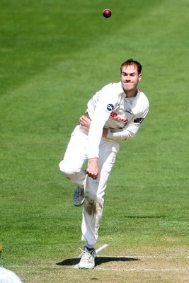 040525 - Glamorgan v Derbyshire - Rothesay County Championship - Ben Kellaway of Glamorgan bowling