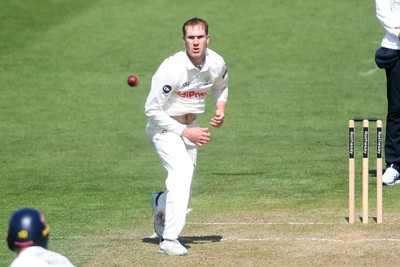 040525 - Glamorgan v Derbyshire - Rothesay County Championship - Ben Kellaway of Glamorgan bowling