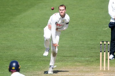 040525 - Glamorgan v Derbyshire - Rothesay County Championship - Ben Kellaway of Glamorgan bowling