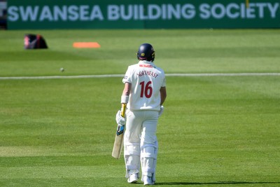 040525 - Glamorgan v Derbyshire - Rothesay County Championship - Sam Northeast of Glamorgan is bowled out by Anuj Dal of Derbyshire 