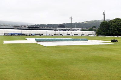 070825 - Glamorgan v Derbyshire - Metro Bank One Day Cup - The start of the game at Neath is delayed due to the rain