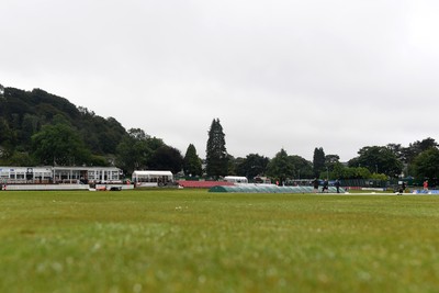 070825 - Glamorgan v Derbyshire - Metro Bank One Day Cup - The start of the game at Neath is delayed due to the rain