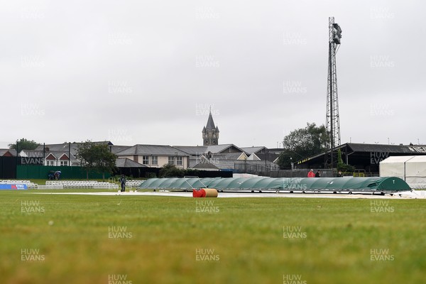 070825 - Glamorgan v Derbyshire - Metro Bank One Day Cup - The start of the game at Neath is delayed due to the rain