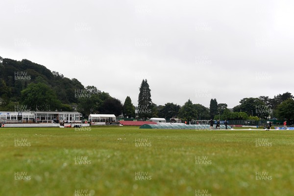 070825 - Glamorgan v Derbyshire - Metro Bank One Day Cup - The start of the game at Neath is delayed due to the rain