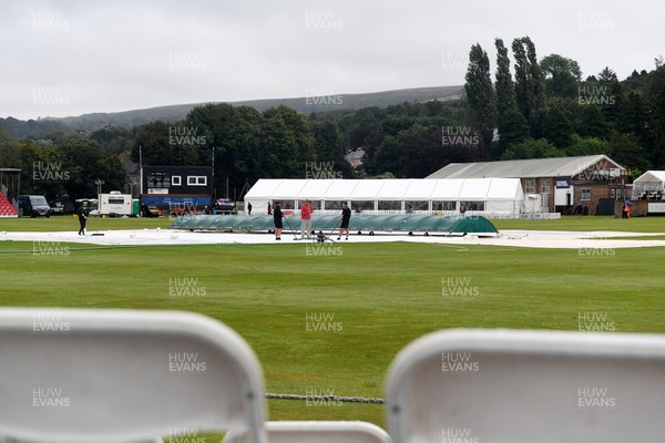 070825 - Glamorgan v Derbyshire - Metro Bank One Day Cup - The start of the game at Neath is delayed due to the rain