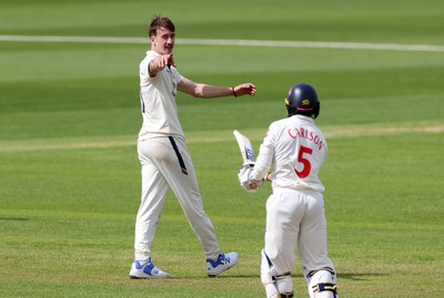 120424 - Glamorgan v Derbyshire - Vitality County Championship, Division Two - Blair Tickner of Derbyshire 