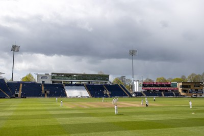 150424 - Glamorgan v Derbyshire - Vitality County Championship, Division Two - The rain clouds loom over Sophia Gardens