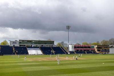 150424 - Glamorgan v Derbyshire - Vitality County Championship, Division Two - The rain clouds loom over Sophia Gardens