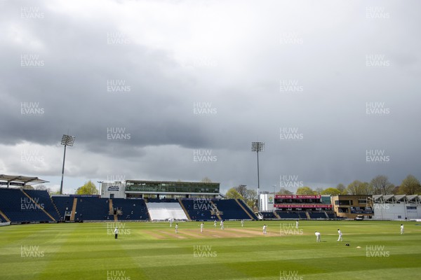 150424 - Glamorgan v Derbyshire - Vitality County Championship, Division Two - The rain clouds loom over Sophia Gardens