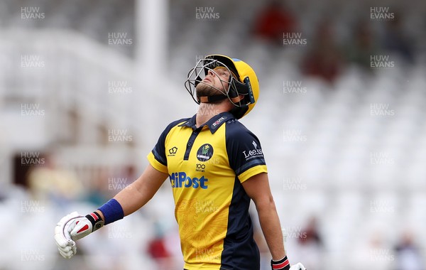 190821 - Glamorgan v Durham - Royal London One Day Final - Billy Root of Glamorgan walks off dejected after being dismissed
