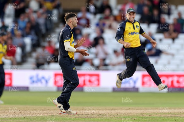 190821 - Glamorgan v Durham - Royal London One Day Final - Steven Reingold of Glamorgan celebrates as Cameron Bancroft is caught by Andy Gorvin