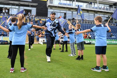 060625 - Glamorgan v Essex - T20 Vitality Blast - Kiran Carlson of Glamorgan runs out for the start of the match
