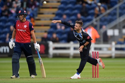 060625 - Glamorgan v Essex - T20 Vitality Blast - Mason Crane of Glamorgan bowling