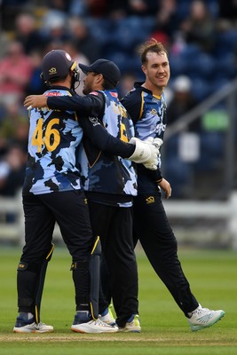 060625 - Glamorgan v Essex - T20 Vitality Blast - Kiran Carlson of Glamorgan catches the ball to dismiss  Michael Pepper of Essex