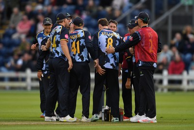 060625 - Glamorgan v Essex - T20 Vitality Blast - Kiran Carlson of Glamorgan catches the ball to dismiss  Michael Pepper of Essex