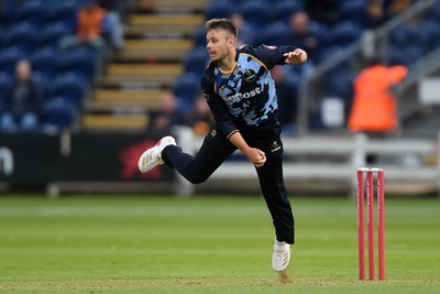 060625 - Glamorgan v Essex - T20 Vitality Blast - Mason Crane of Glamorgan bowls the ball to dismiss Charlie Allison of Essex