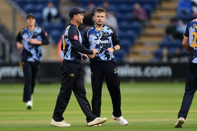 060625 - Glamorgan v Essex - T20 Vitality Blast - Mason Crane of Glamorgan bowls the ball to dismiss Charlie Allison of Essex