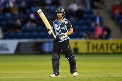 060625 - Glamorgan v Essex - T20 Vitality Blast - Kiran Carlson of Glamorgan hits 50