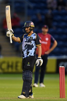 060625 - Glamorgan v Essex - T20 Vitality Blast - Kiran Carlson of Glamorgan hits 50