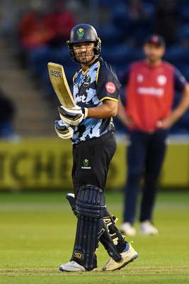 060625 - Glamorgan v Essex - T20 Vitality Blast - Kiran Carlson of Glamorgan hits 50