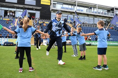 060625 - Glamorgan v Essex - T20 Vitality Blast - Mason Crane of Glamorgan runs out at the start of the match