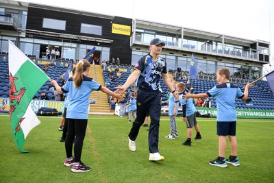 060625 - Glamorgan v Essex - T20 Vitality Blast - Timm Van Der Gugten of Glamorgan runs out at the start of the match