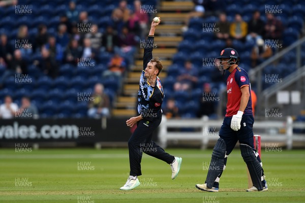 060625 - Glamorgan v Essex - T20 Vitality Blast - Ben Kellaway of Glamorgan bowling