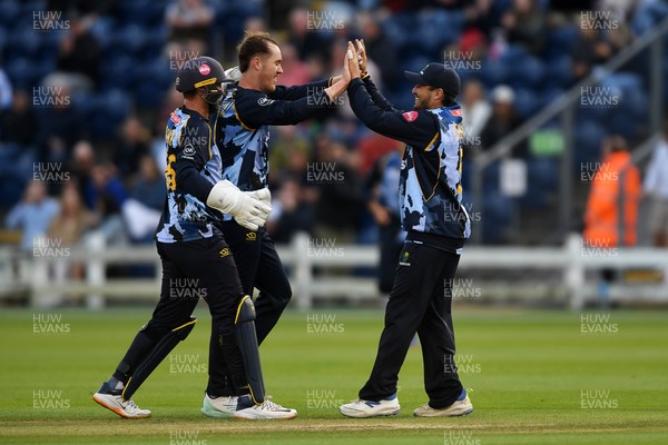 060625 - Glamorgan v Essex - T20 Vitality Blast - Kiran Carlson of Glamorgan catches the ball to dismiss  Michael Pepper of Essex