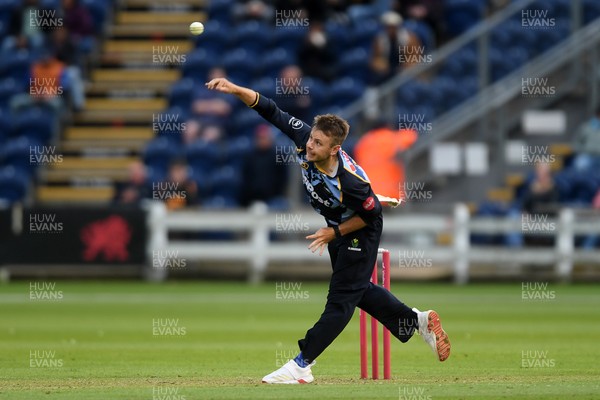 060625 - Glamorgan v Essex - T20 Vitality Blast - Mason Crane of Glamorgan bowls the ball to dismiss Charlie Allison of Essex