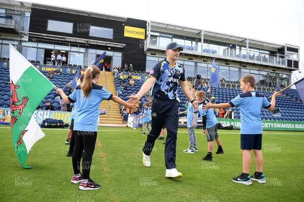 060625 - Glamorgan v Essex - T20 Vitality Blast - Timm Van Der Gugten of Glamorgan runs out at the start of the match