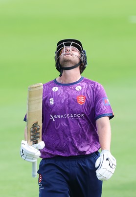 070826 - Glamorgan v Essex, Metro Bank One Day Cup - Matt Critchley of Essex reacts after he is run out by Zain ul Hassan of Glamorgan