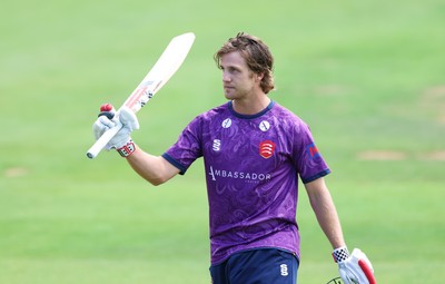 070826 - Glamorgan v Essex, Metro Bank One Day Cup - Luc Benkenstein of Essex acknowledges his team mates as he is dismisses for 140, caught by Timm van der Gugten of Glamorgan off the bowling of Dan Douthwaite