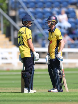 070826 - Glamorgan v Essex, Metro Bank One Day Cup - Jack Hope-Bell of Glamorgan and Harry Wallace of Glamorgan