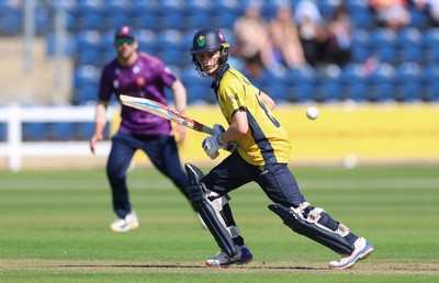 070826 - Glamorgan v Essex, Metro Bank One Day Cup - Harry Wallace of Glamorgan hits a four