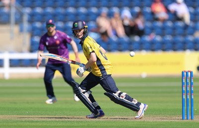 070826 - Glamorgan v Essex, Metro Bank One Day Cup - Harry Wallace of Glamorgan hits a four
