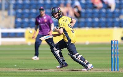 070826 - Glamorgan v Essex, Metro Bank One Day Cup - Harry Wallace of Glamorgan plays a shot