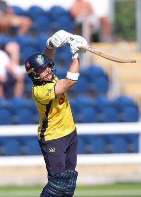 070826 - Glamorgan v Essex, Metro Bank One Day Cup - Alex Horton of Glamorgan hits a six