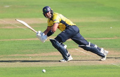 070826 - Glamorgan v Essex, Metro Bank One Day Cup - Timm van der Gugten of Glamorgan hits a four