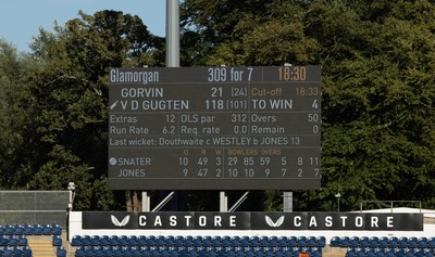 070826 - Glamorgan v Essex, Metro Bank One Day Cup - The scoreboard at the end of the match