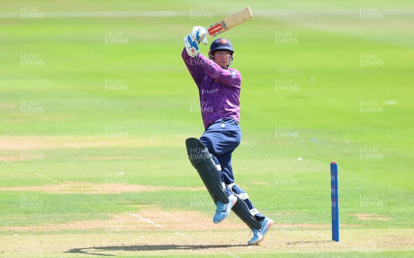 070826 - Glamorgan v Essex, Metro Bank One Day Cup - Simon Harmer of Essex hits a six