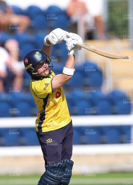 070826 - Glamorgan v Essex, Metro Bank One Day Cup - Alex Horton of Glamorgan hits a six