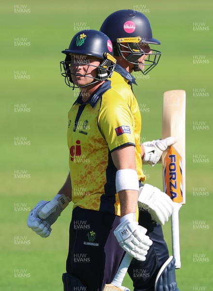 070826 - Glamorgan v Essex, Metro Bank One Day Cup - Timm van der Gugten of Glamorgan and Alex Horton of Glamorgan during their partnership