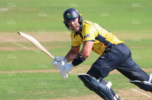 070826 - Glamorgan v Essex, Metro Bank One Day Cup - Timm van der Gugten of Glamorgan hits a four