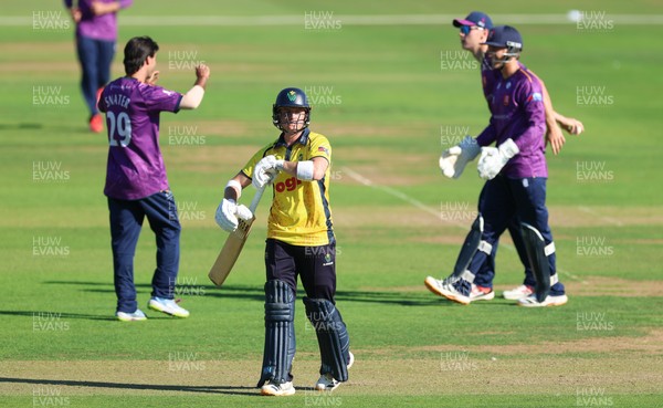 070826 - Glamorgan v Essex, Metro Bank One Day Cup - Alex Horton of Glamorgan reacts after he is dismissed, caught by Charlie Bennett of Essex off the bowling of Shane Snater of Essex