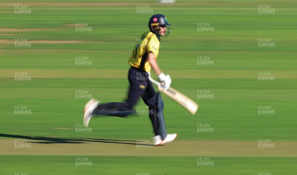 070826 - Glamorgan v Essex, Metro Bank One Day Cup - Andy Gorvin of Glamorgan adds the runs