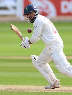 240926 Glamorgan v Essex, Rothesay County Championship Division 1 - Zain ul Hassan of Glamorgan plays a shot