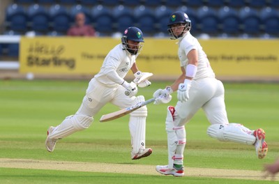 240926 Glamorgan v Essex, Rothesay County Championship Division 1 - Asa Tribe of Glamorgan and Zain ul Hassan of Glamorgan open the batting