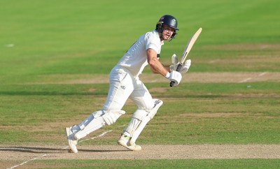 240926 Glamorgan v Essex, Rothesay County Championship Division 1 - Colin Ingram of Glamorgan plays a shot