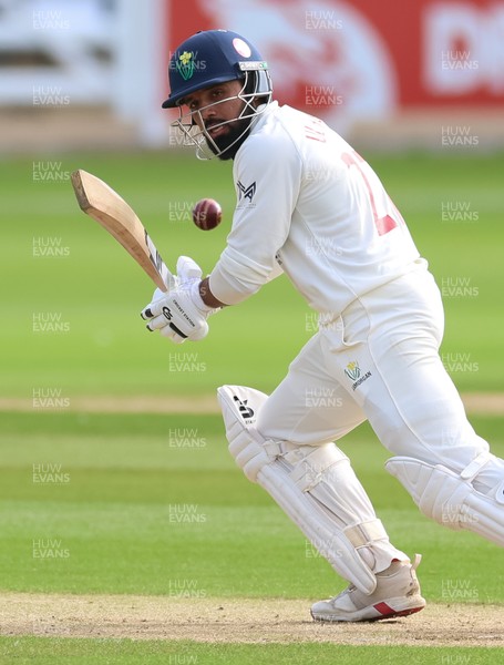 240926 Glamorgan v Essex, Rothesay County Championship Division 1 - Zain ul Hassan of Glamorgan plays a shot