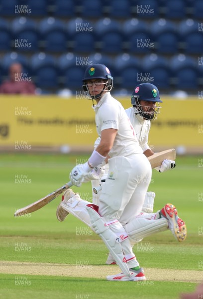 240926 Glamorgan v Essex, Rothesay County Championship Division 1 - Asa Tribe of Glamorgan and Zain ul Hassan of Glamorgan open the batting
